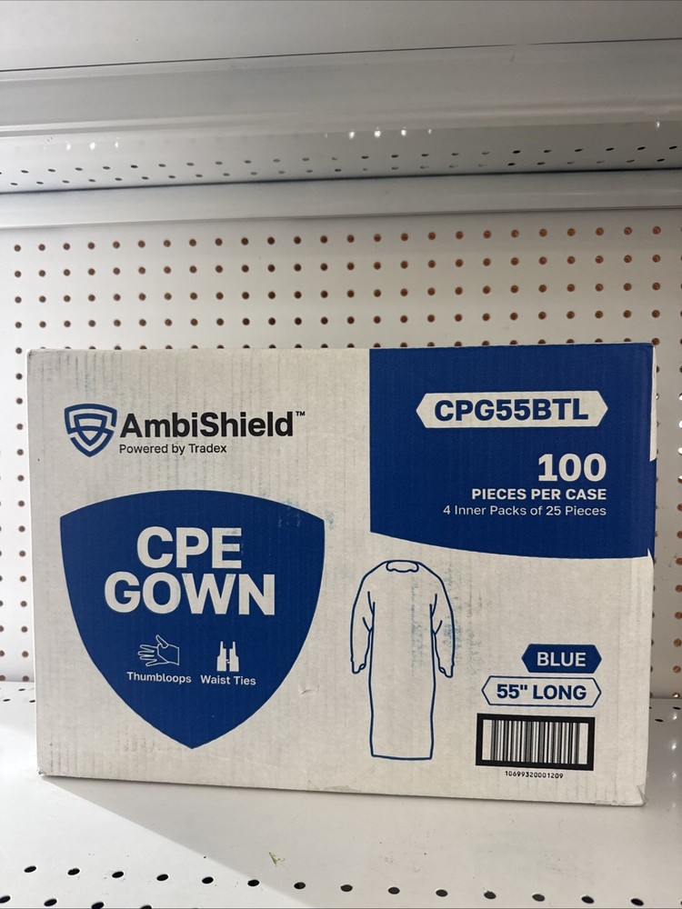AmbiShield CPE GOWN 55 BLUE LONG Case 100
