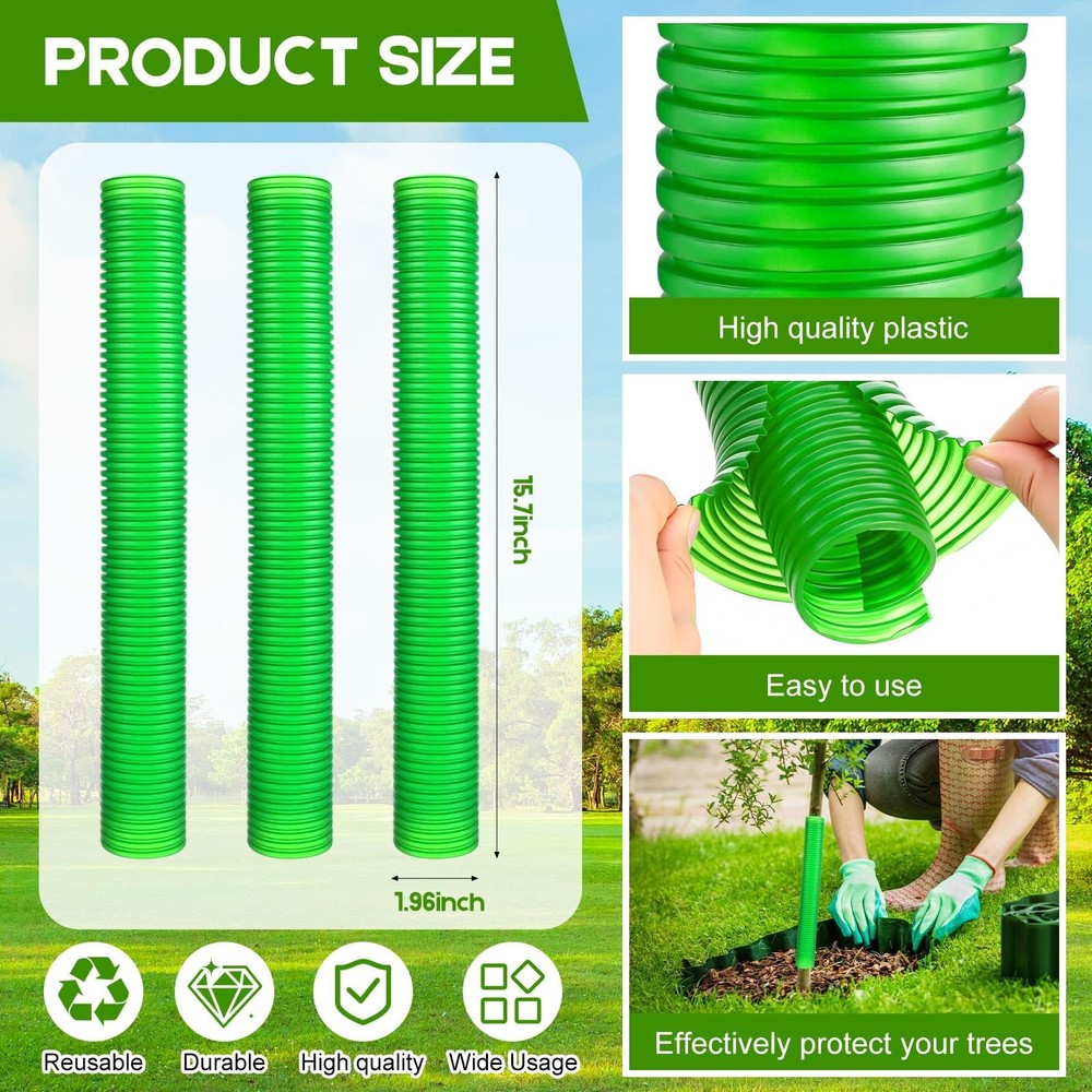 20 PCS Corrugated Plastic Tree Trunk Protectors Guards for Saplings