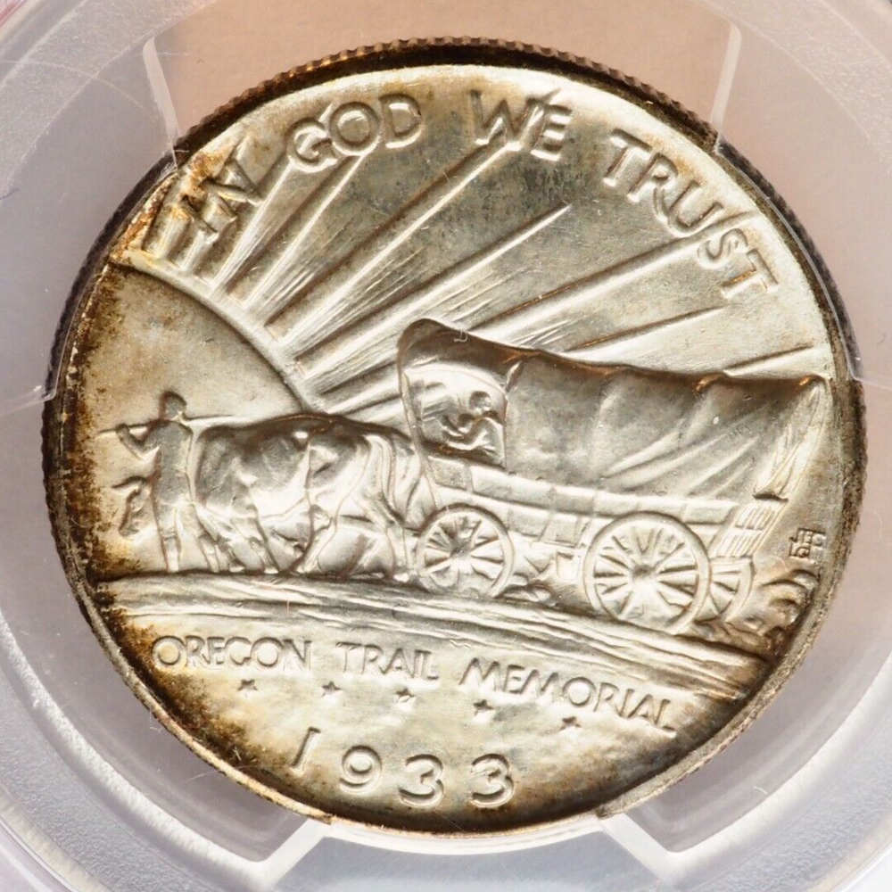 1933-D Oregon Commemorative Half Dollar (50c) PCGS MS66+