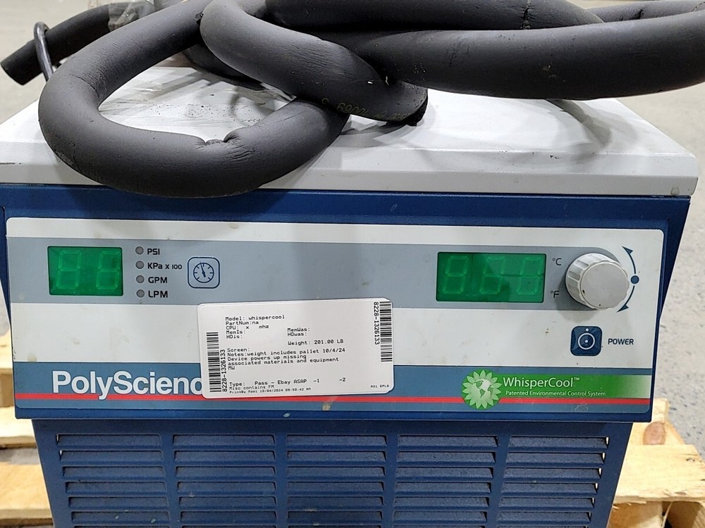 POLYSCIENCE WhisperCool N0772036 Benchtop Refrigerated Chiller SEE NOTES