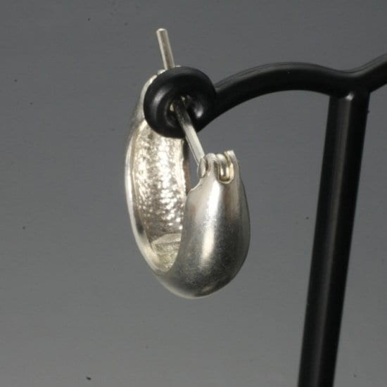 Ryuzu Plain Hoop Earring (Single) Men's Silver 950