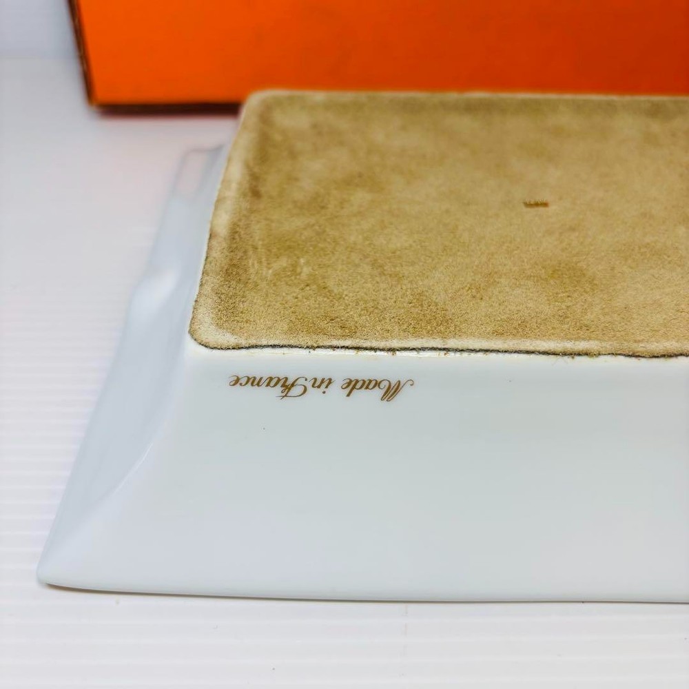 HERMES Ashtray blue gold with box