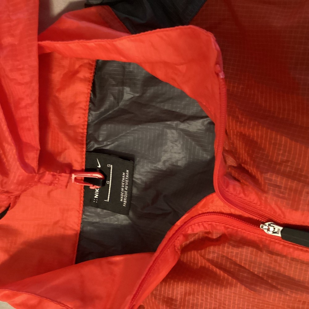 Nike Golf Short Sleeve Pullover Windbreaker Packable Jacket Red Men's Large