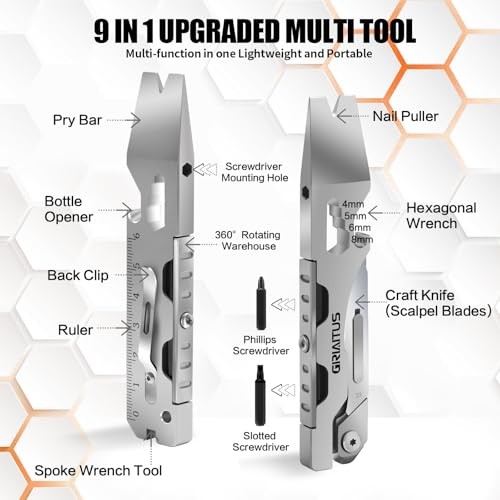 Multitool Pry Bar Wrench Tool with Flat/Phillips Screwdriver Folding Multi