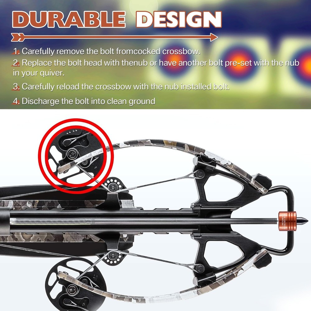 2 Pack Crossbow Bolt Decocking Head, Decocking Point Crossbow Arrow Release T...