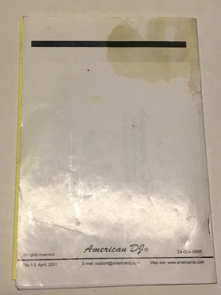 ADJ American DJ DMX Operator II DMX Lighting Controller User's Manual