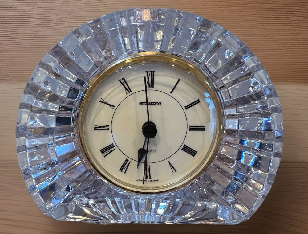 Staiger Half Noon Quartz Crystal Clock, Desk Clock, Germany - Nice!