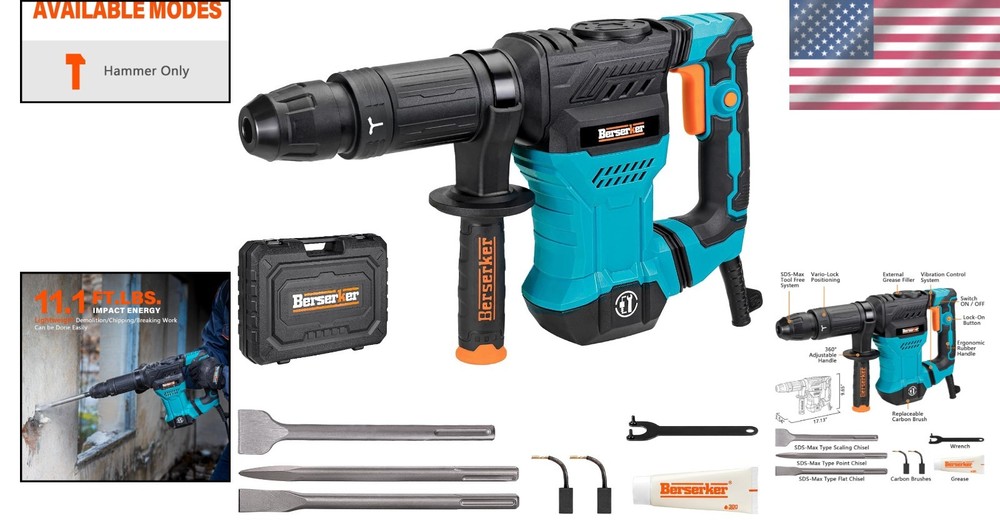 Electric Chipping Hammer with Carrying Case