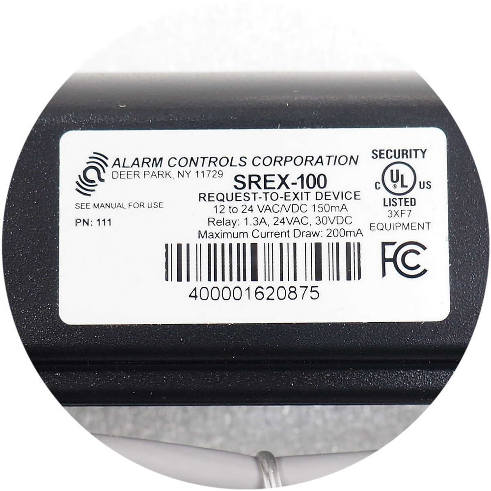 NEW Alarm Controls Corporation SREX-100 Request to Exit Motion Sensor