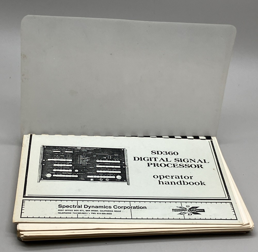 SD360 Digital Signal Processor Operator Handbook