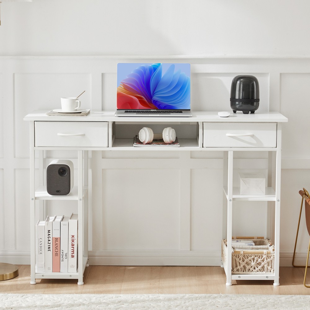 48" Rectangular Computer Study Desk 3-Drawer Office Laptop PC Work Table W/Shelf