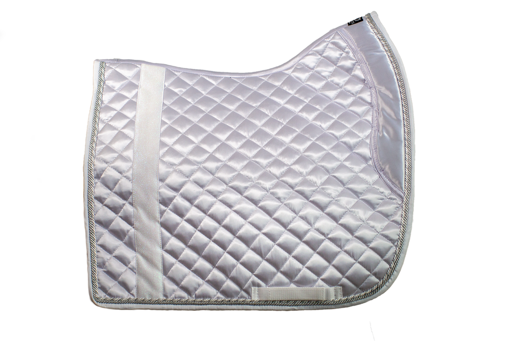 Dressage Saddle Pad, White, Size Full, New, Silk