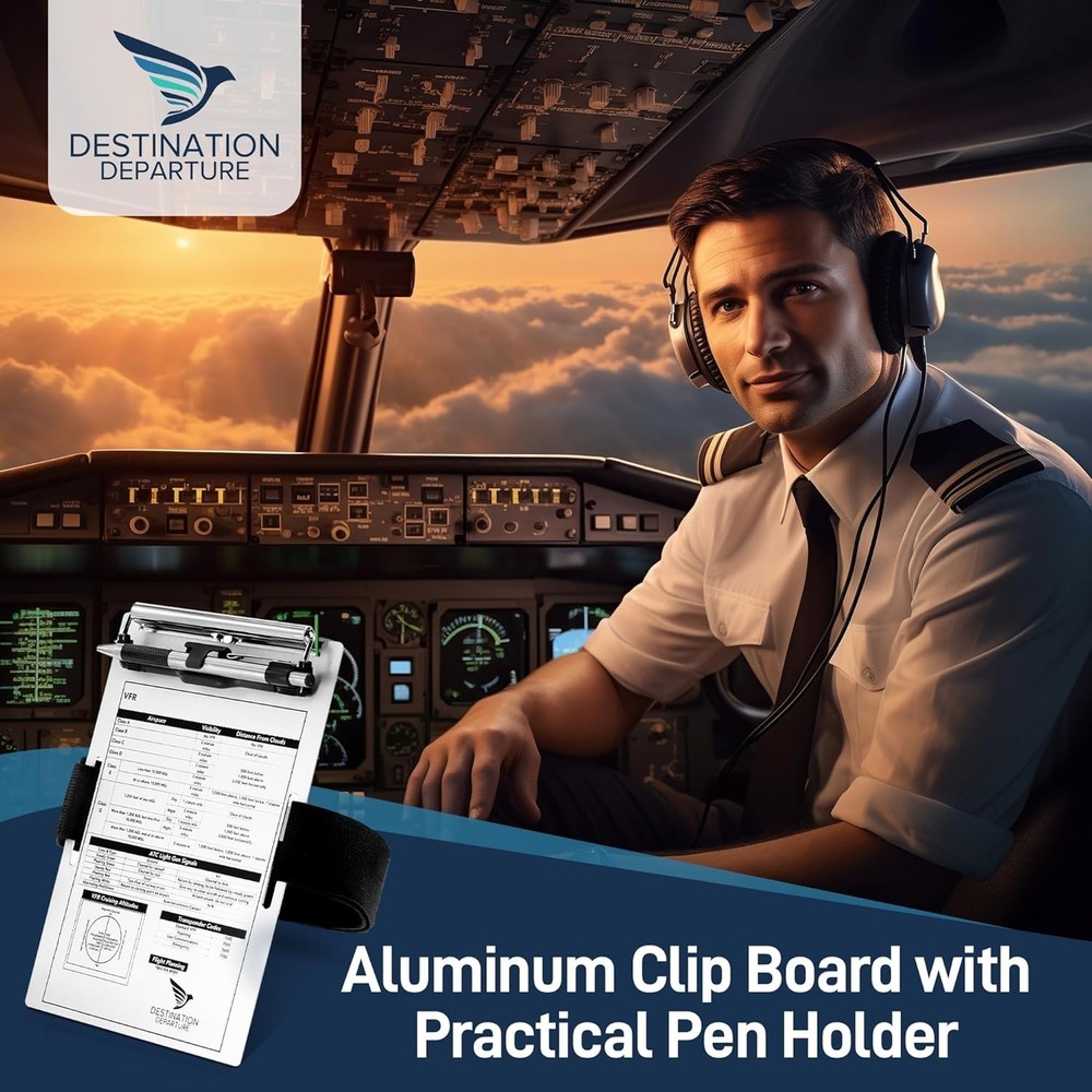 Durable Pilot Kneeboard - Lightweight Aluminum with Quick Access Pen Holder