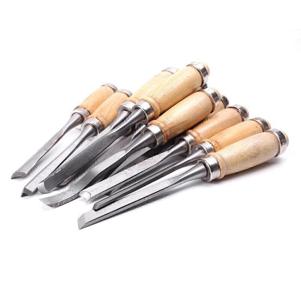 Wood Carving Hand Chisel Set Woodworking Professional Lather Gouges Tools Kit