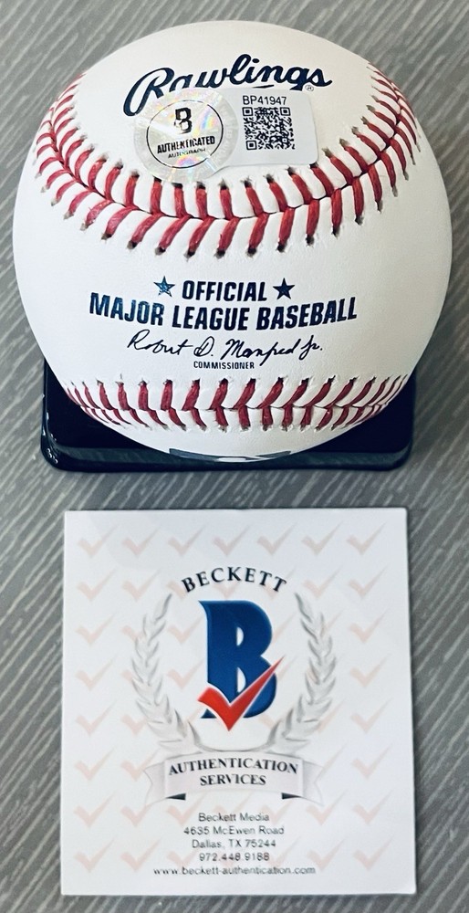 MATT OLSON W/#28 LICENSED BECKETT AUTHENTICATED SIGNED MINT MANFRED MLB BASEBALL