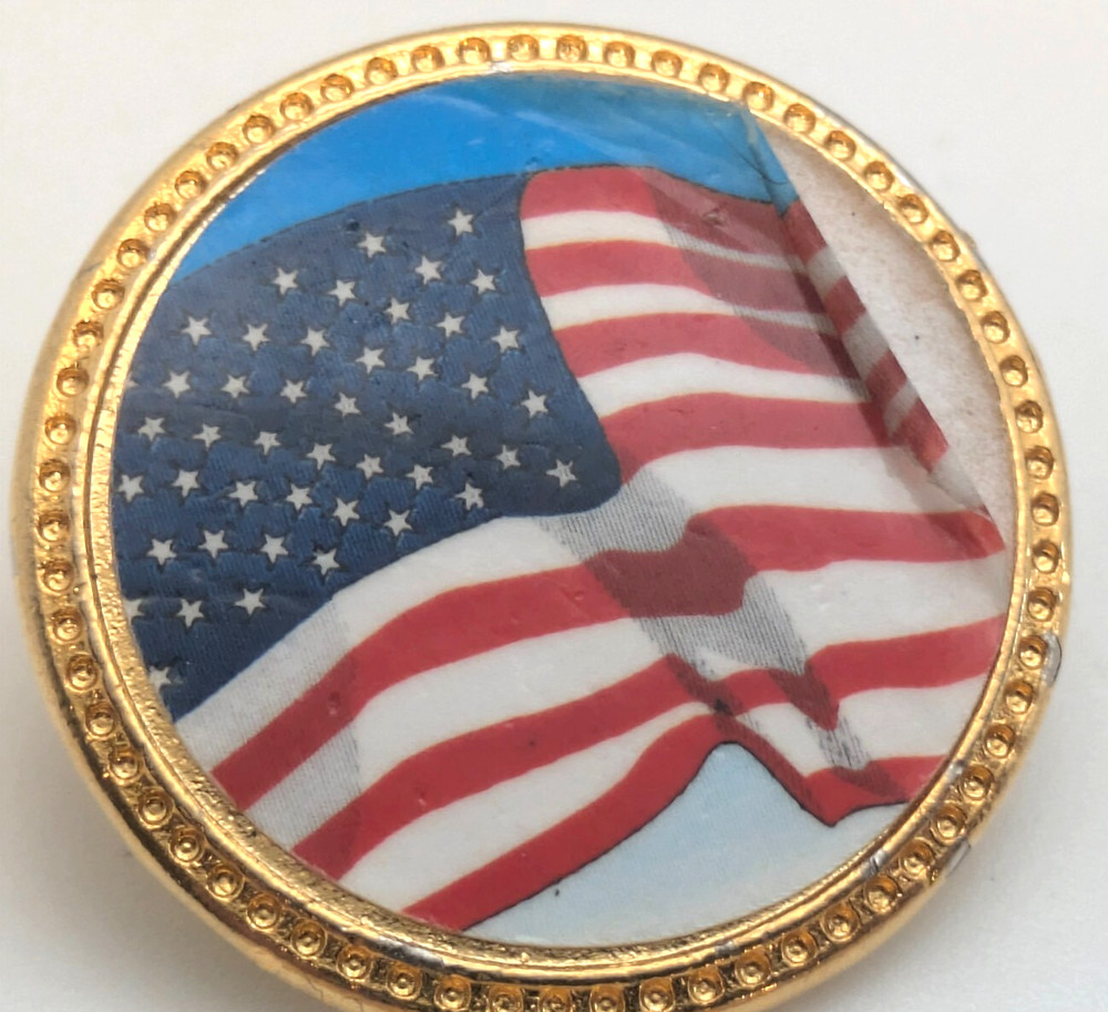 American Flag Round Lapel Pin