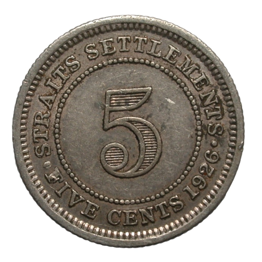 Straits Settlements 1926 5 Cents