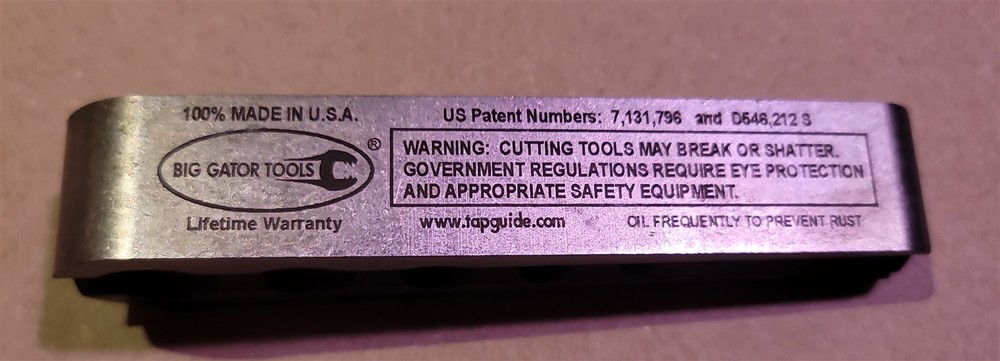 Big Gator Tools Metric Tap Guide