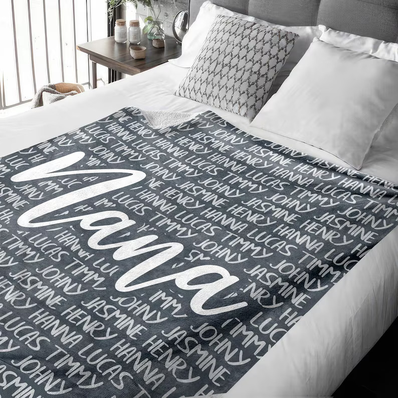 Personalized Mom Blanket Custom Name Gift Mother
