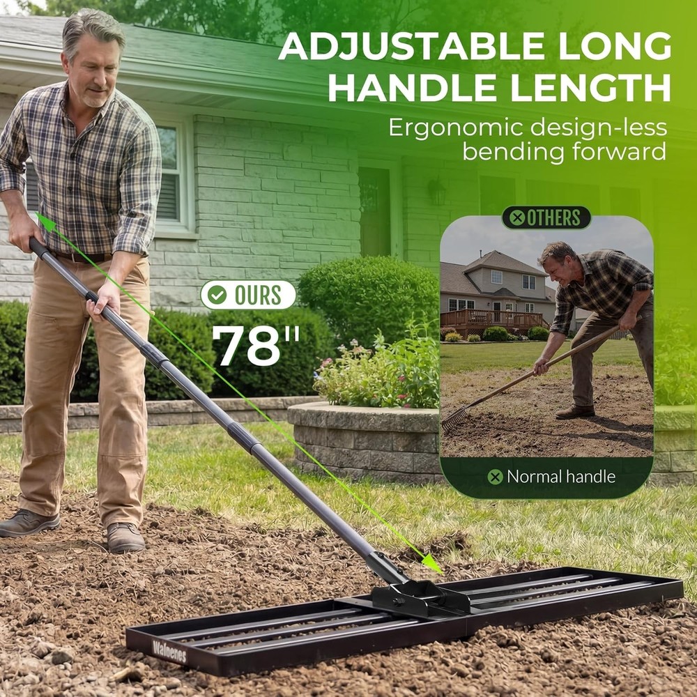 Lawn Leveling Rake, Levelawn Tool, Heavy Duty Effort Saving Lawn Level Tool, ...