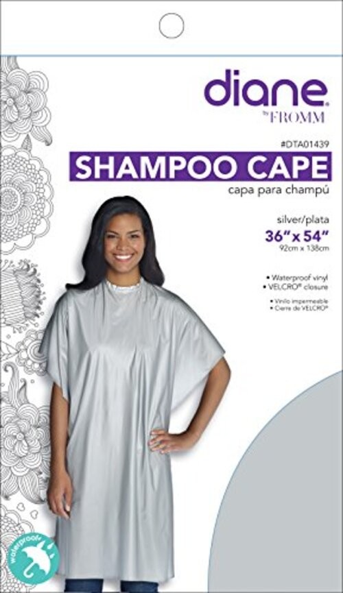 Shampoo Cape, Silver, 36 x 54 Inches silver