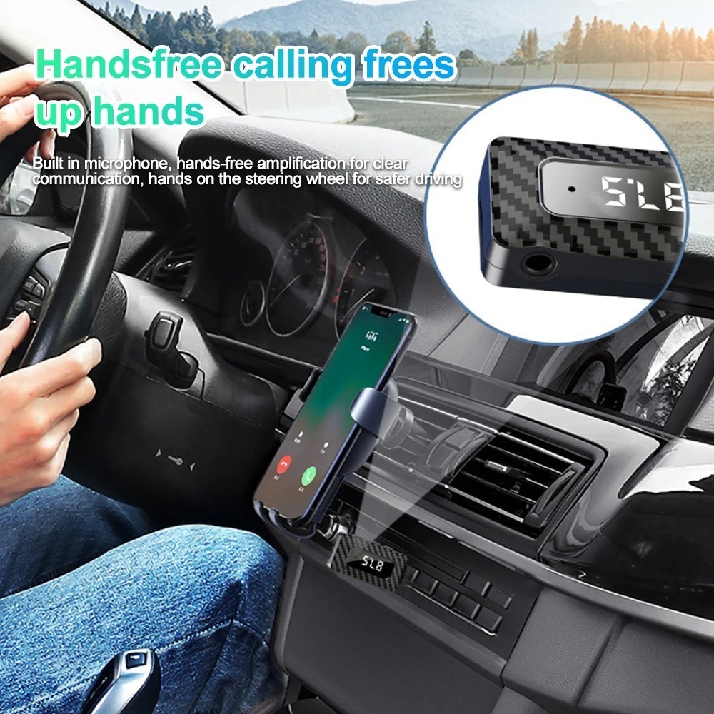 3 in 1 Car Mini USB Transmitter Receiver Bluetooth 5.3 with LED Display