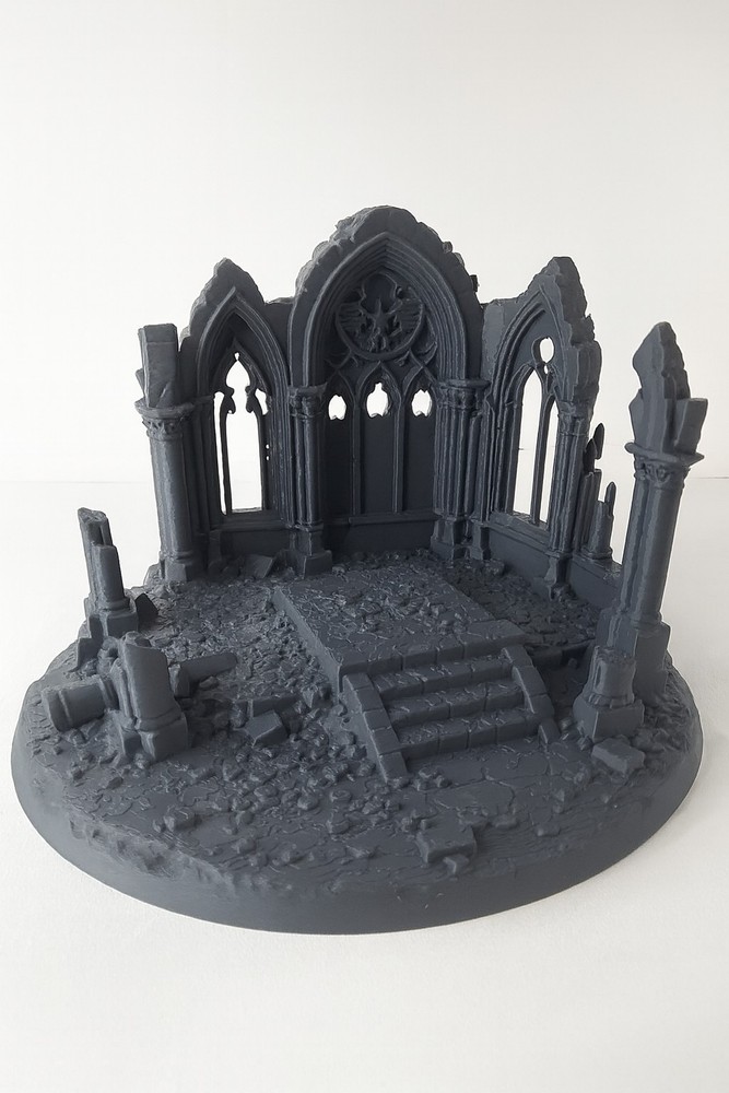 Ruined Imperial Cathedral Diorama Base | Warhammer Terrain