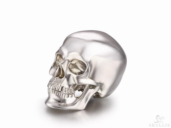 Nice 1.2" Solid 925 Sterling Silver Skull, Super Realistic