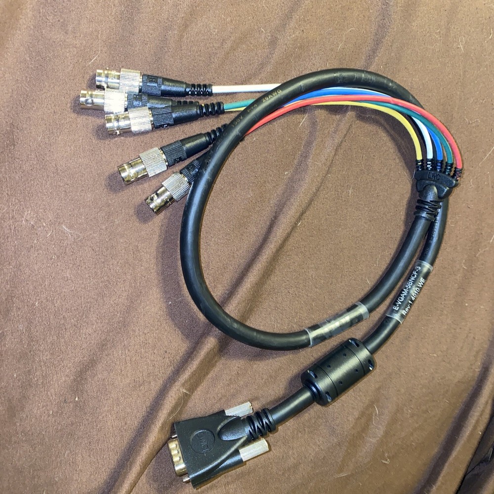 Liberty Cable E-VGAM-5BNCF-3 3 ft Premium Molded VGA Cable - Used