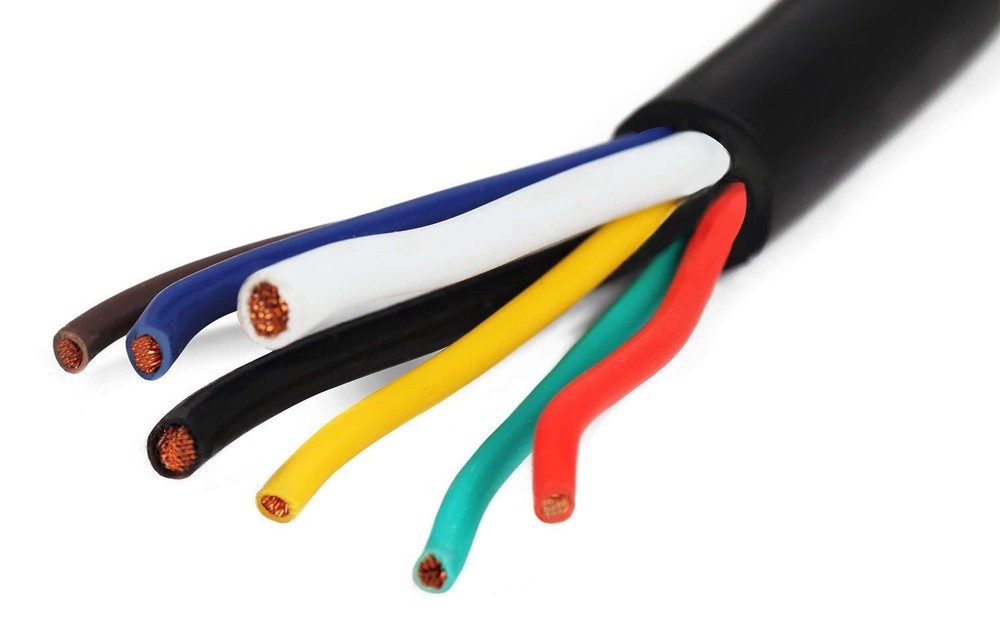 7 Way Molded 8 foot Trailer Wire Light Plug Cord Connector RV Flat Blade Camper