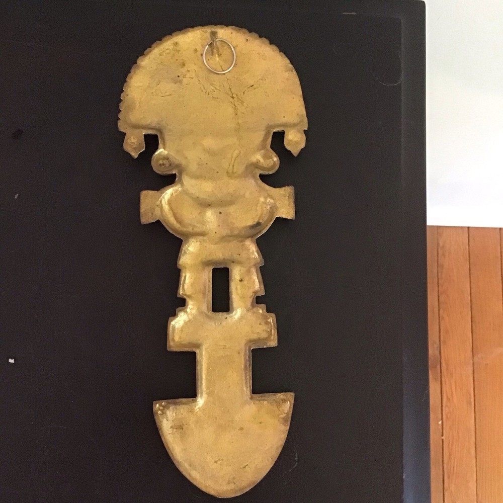 Solid Brass Vtg CUSCO PERU INCA Ceremonial TUMI Dagger Knife Wall Decor 11”