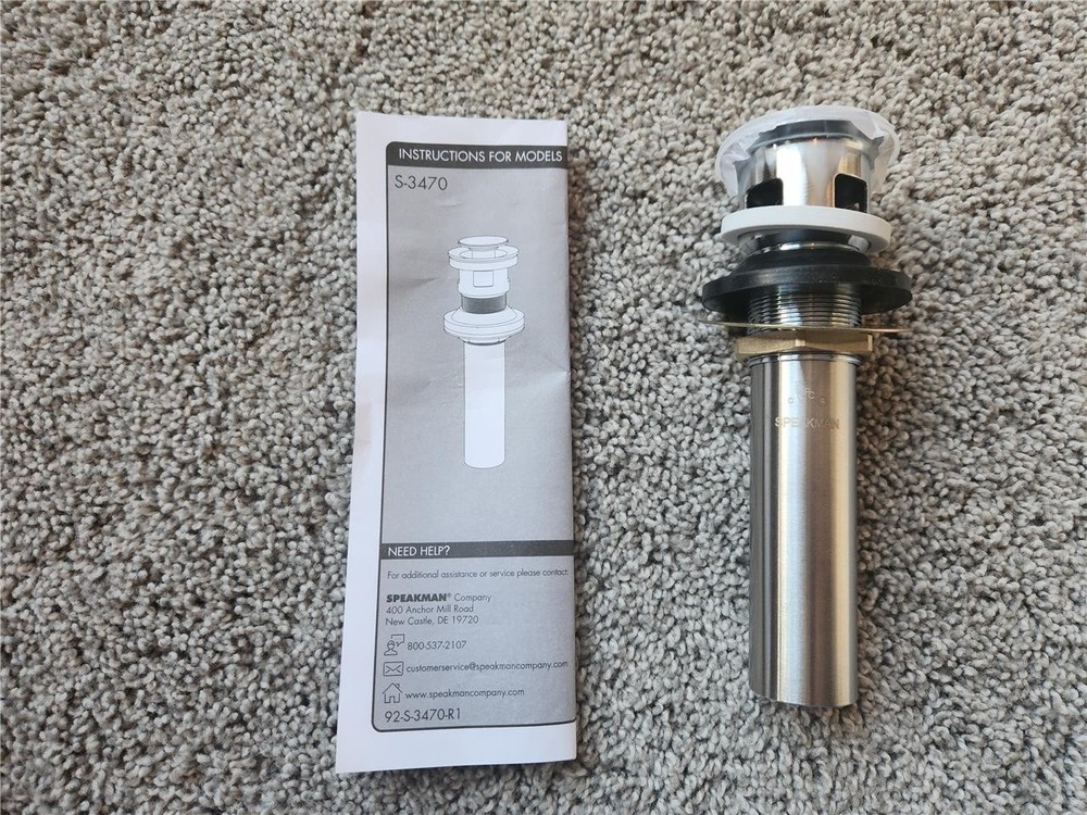 Speakman S-3470 Push Pop-Up Drain, Polished Chrome