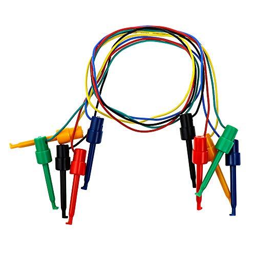 5 Pack Electrical Dual Lead Test Hook Clips Silicone Test Cables for Electronics
