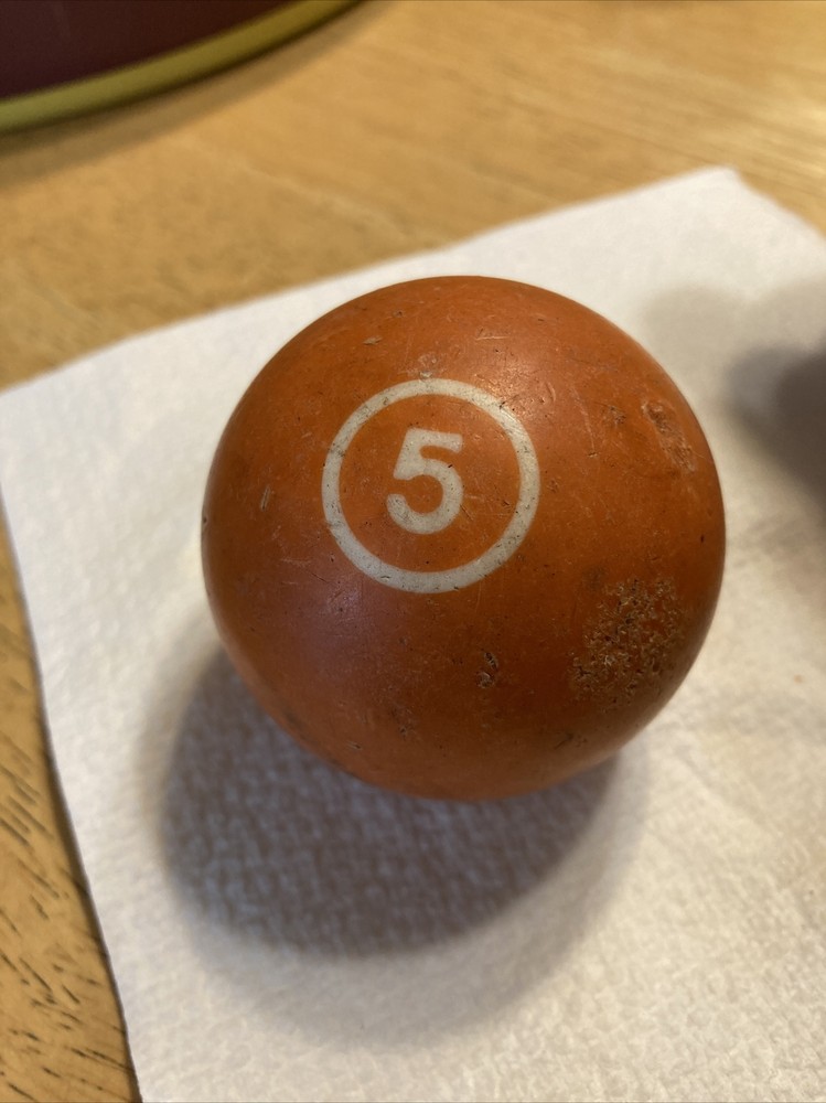 Vintage Billiard Pool Ball #5 Orange Solid Replacement 2 1/4"
