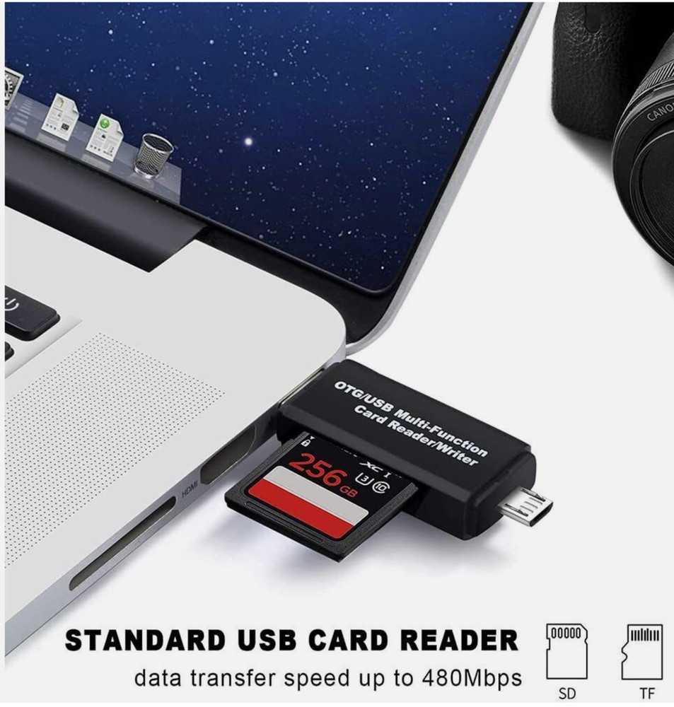 ​2 Each Micro USB OTG/USB 2.0 Card Reader Adapter SD/Micro SD Memory Card Reader