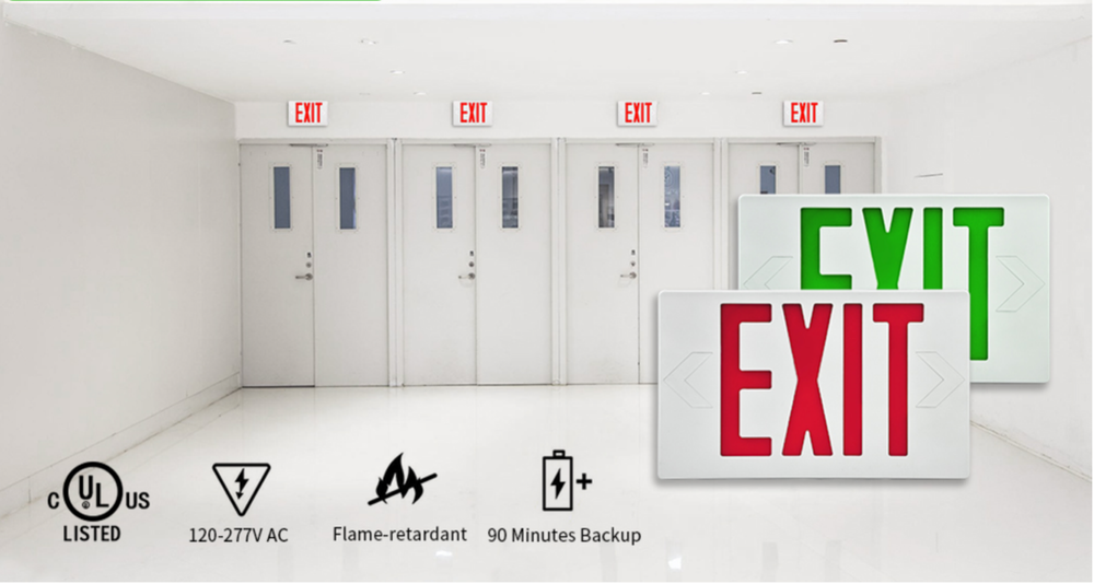 LED Exit Sign Red Letter Emergency Exit Light Battery Backup UL924 Fire-4 Pack