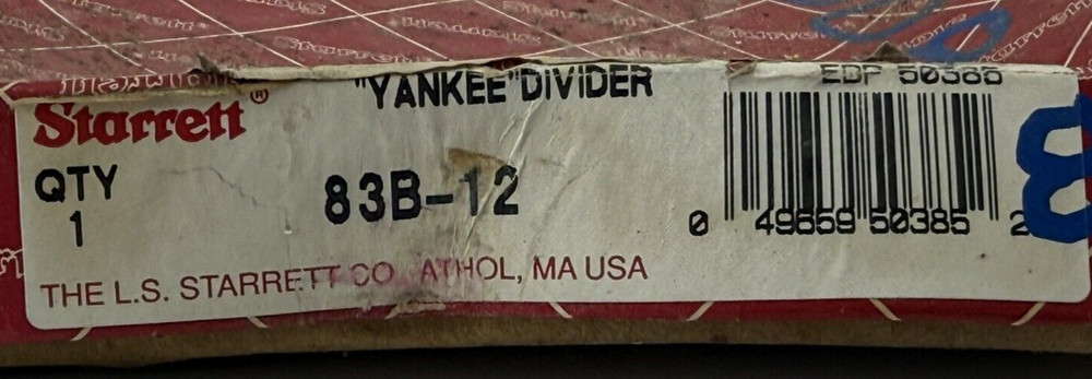 STARRETT 83B-12 SPRING NUT DIVIDER YANKEE