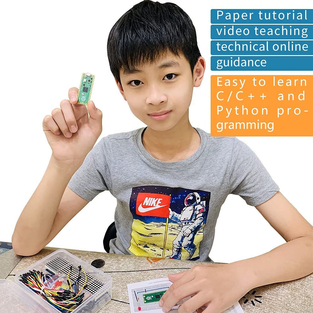 Basic Starter Kit for Raspberry Pi Pico, with Breadboard, I2C 1602 LCD Displa...