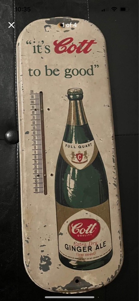 Vintage Colt Ginger Ale Thermometer
