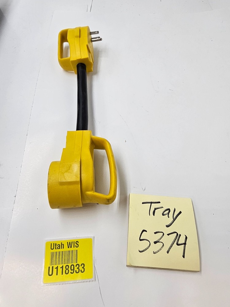 RV Camper Power Electrical Adapter Yellow