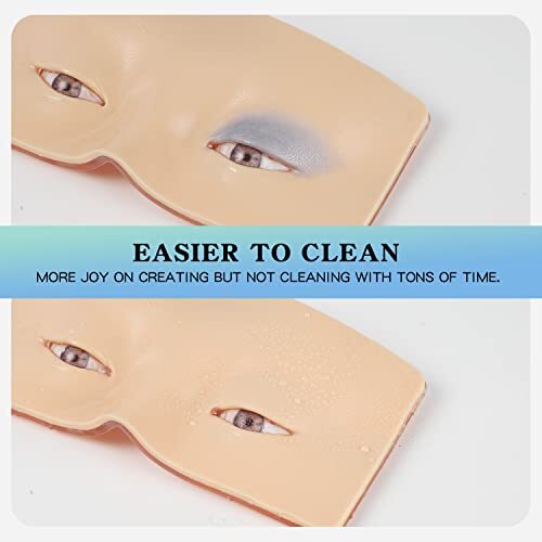 Makeup Practice Face Board, 3D Reusable Makeup Practice Face Board+White