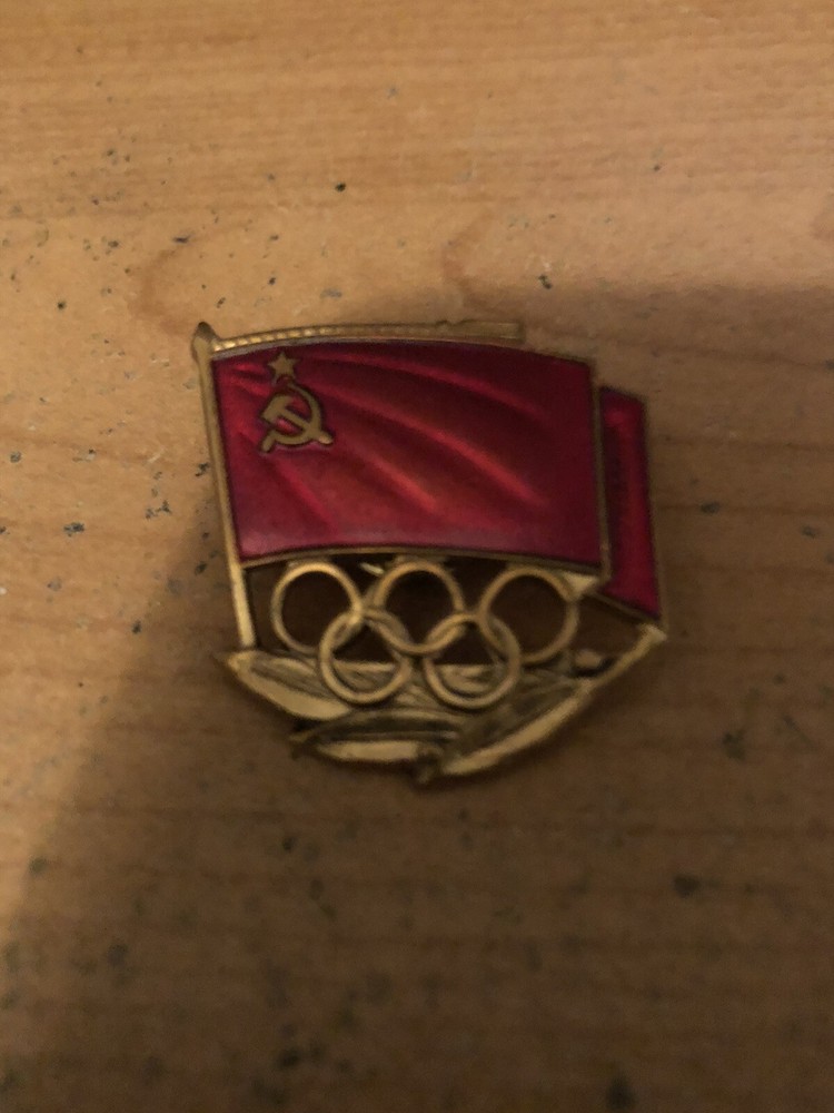 USSR Flag Soviet Bronze Olympic Badge