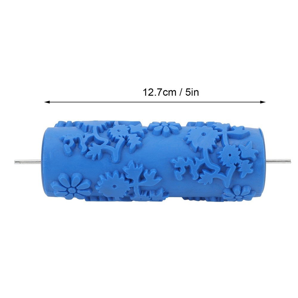 Pattern Paint Roller 5 Inch Flower Design Rubber Decorative Texture Roller