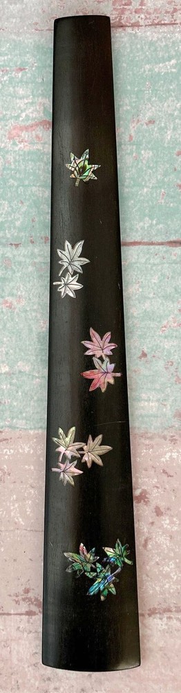 Solid Ebony 4/4 Violin fingerboard with maple leaf inlay pattern