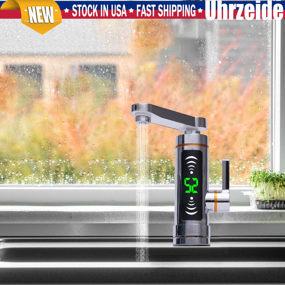 3000W Electric Hot Water Heater Faucet Tankless Instant Kitchen Bathroom Tap