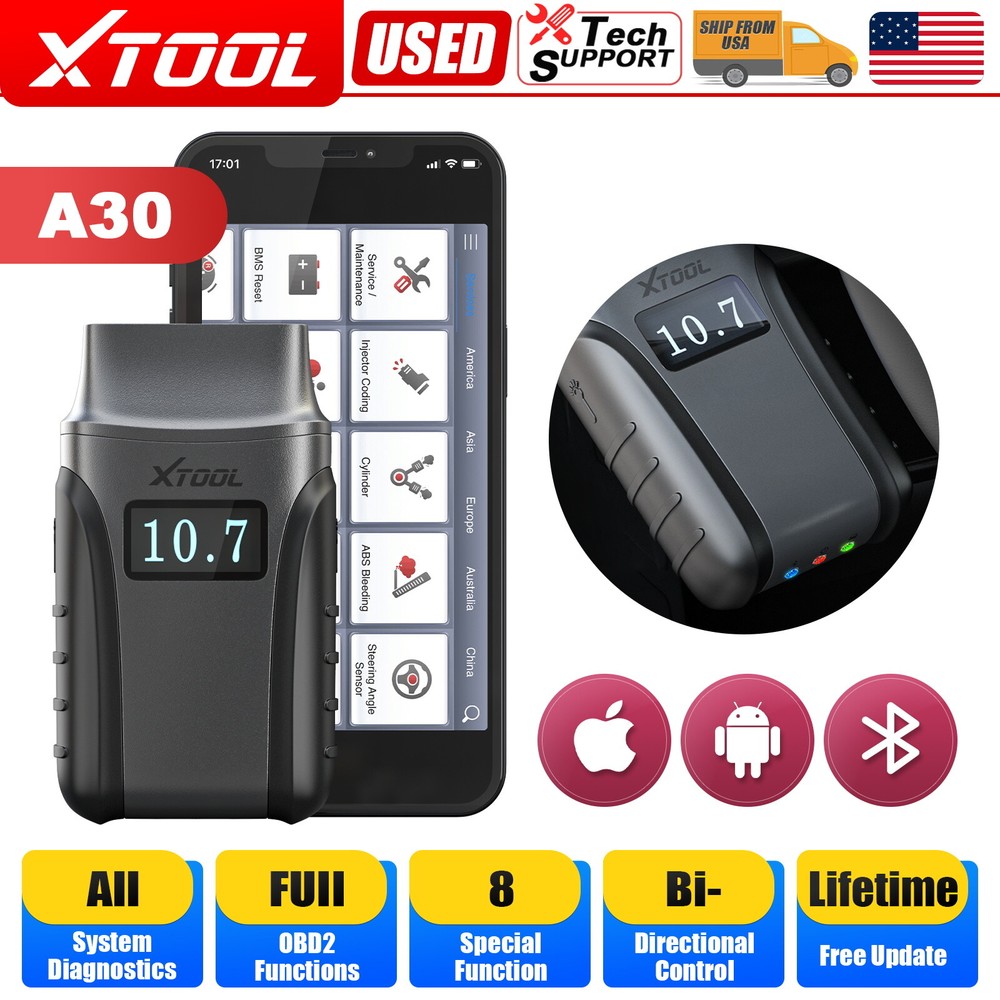 XTOOL A30 Car BT Diagnostic Scanner Full Systems OBD2 Code Reader Bidirectional