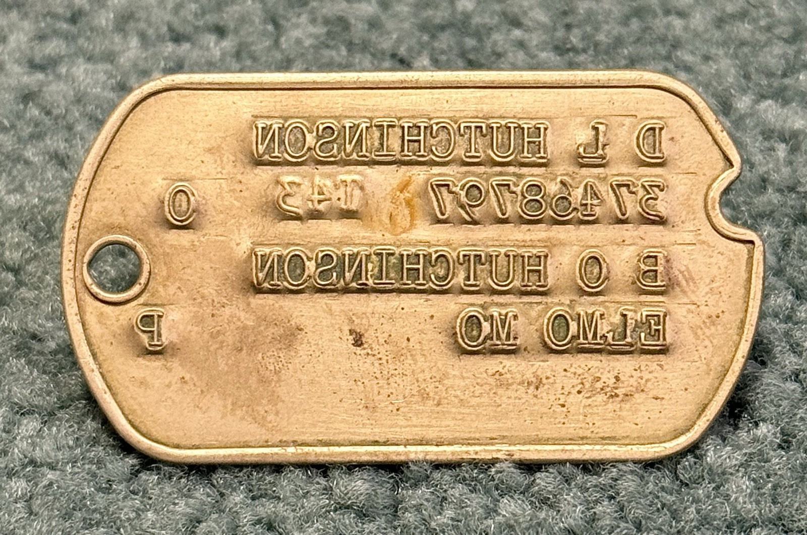 Original WWII US Army NOK Next Of Kin Dog Tag T-43