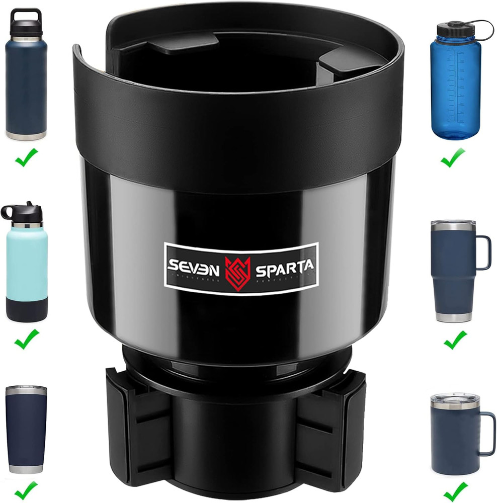 Seven Sparta Car Cup Holder Expander with Adjustable Base, Compatible with Hydro