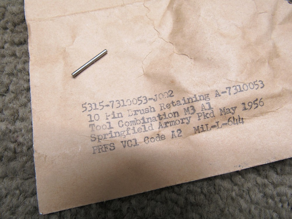 US M3A1 Combination Tool Chamber Brush Retaining Pin NOS QTY 1 PIN ONLY