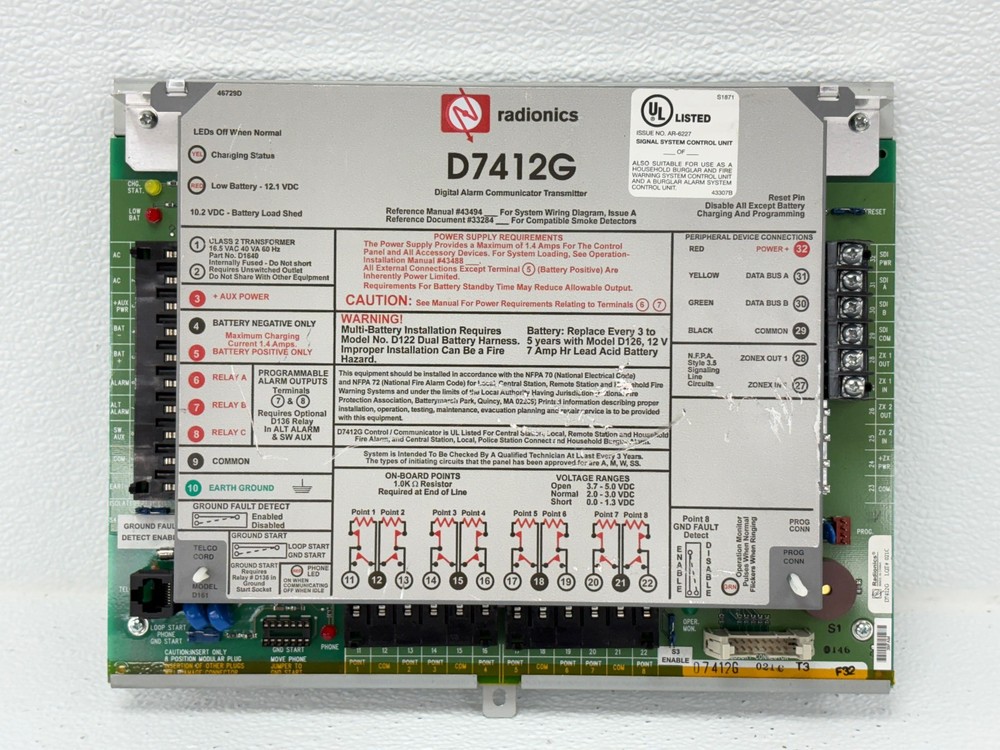 PRE OWNED | Radionics D7412G Digital Alarm Communicator Transmitter Only - Grey